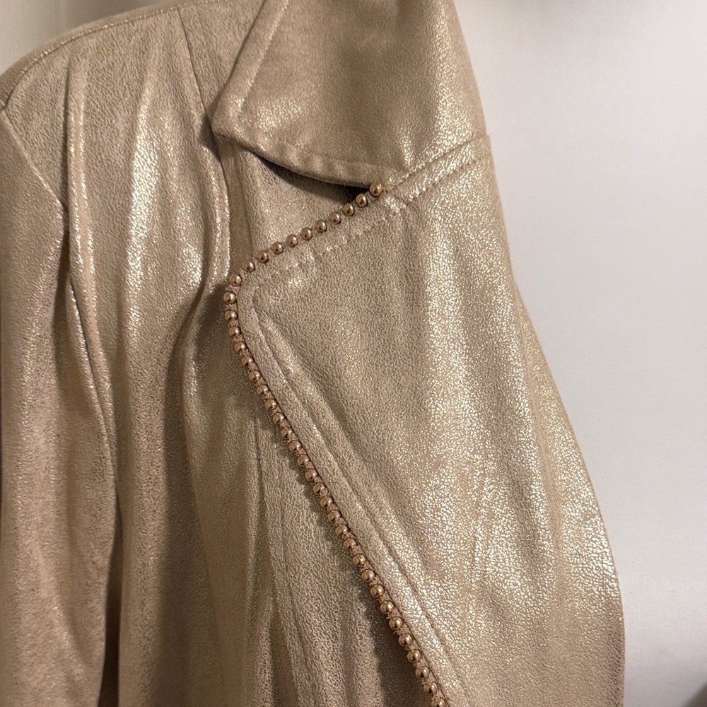 NWT, Alfred Dunner, size 3x, Metallic Gold Women's Jacket, gold studded details - Picture 3 of 8